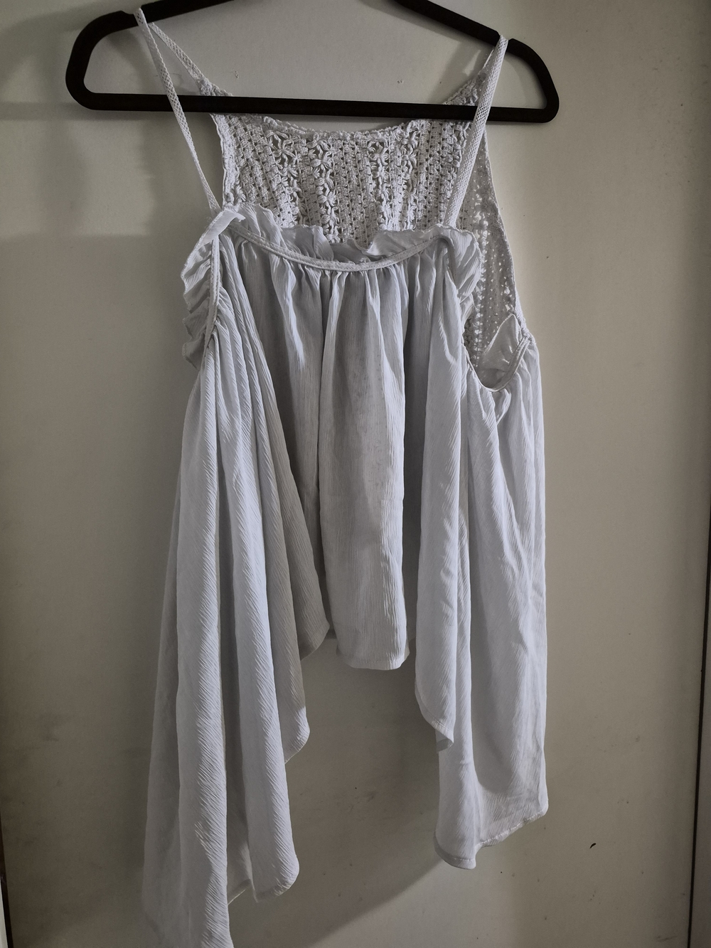 White Crochet-Back Flowing Women’s Top